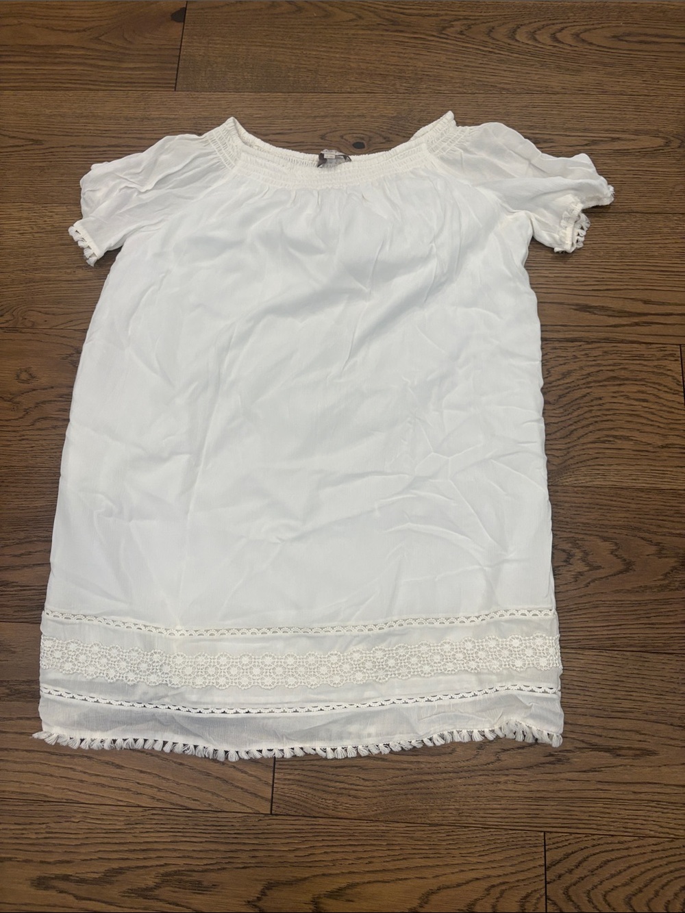LOFT White Off-Shoulder Mini Dress